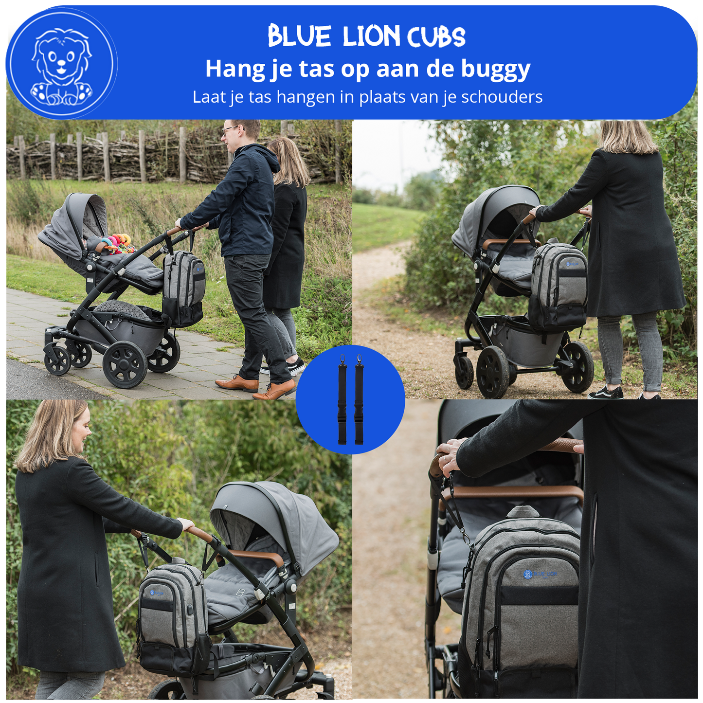 Blue Lion Cubs luiertas met ophanghaken
