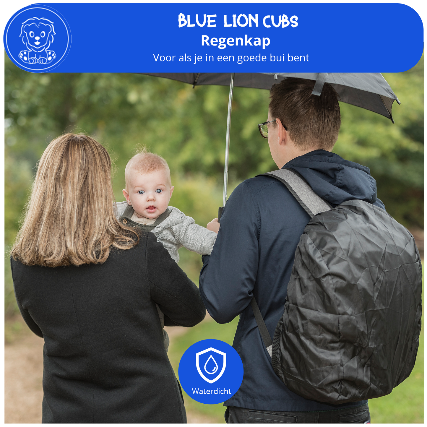 Blue Lion Cubs met regenkap