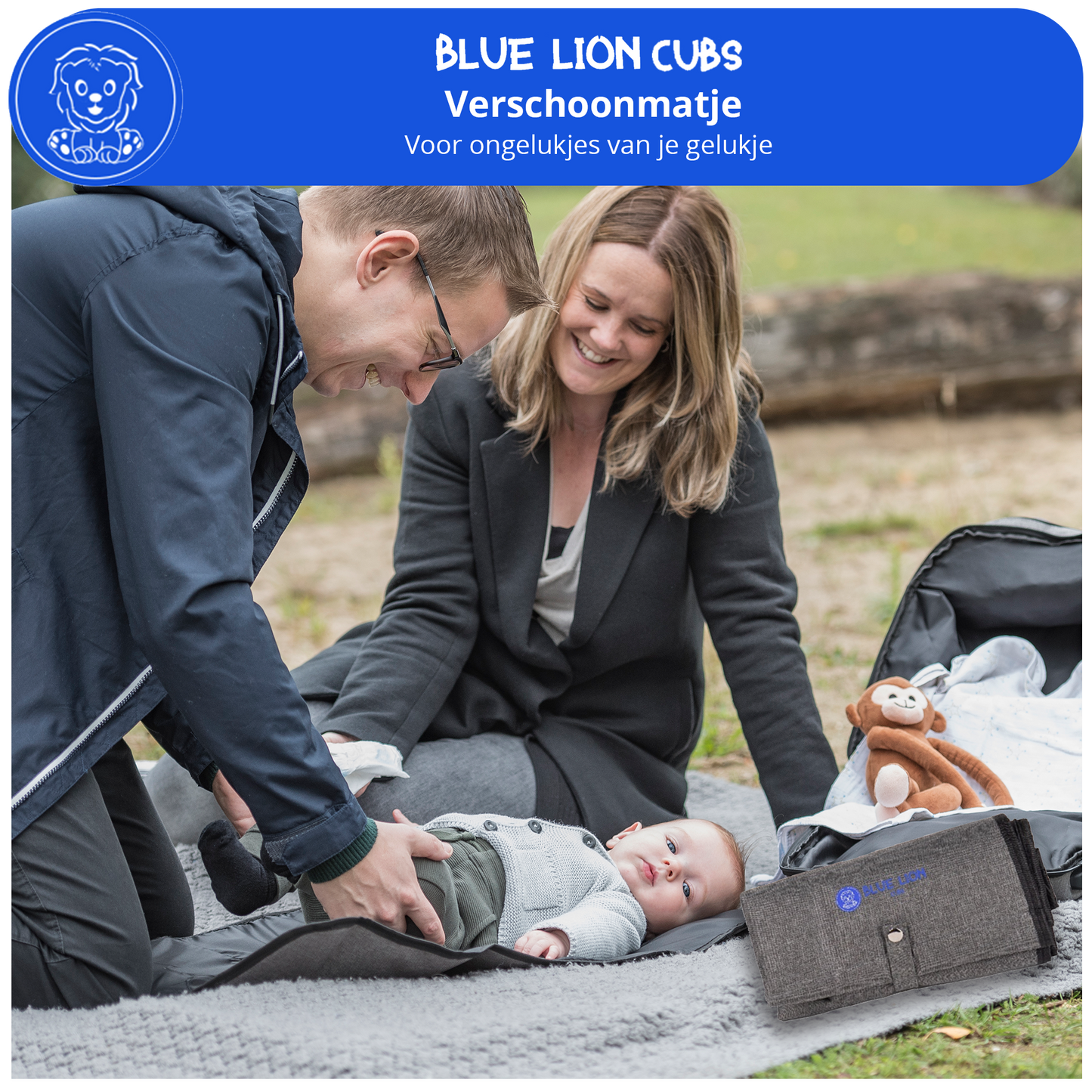 Blue Lion Cubs luiertas met verschoonmatje
