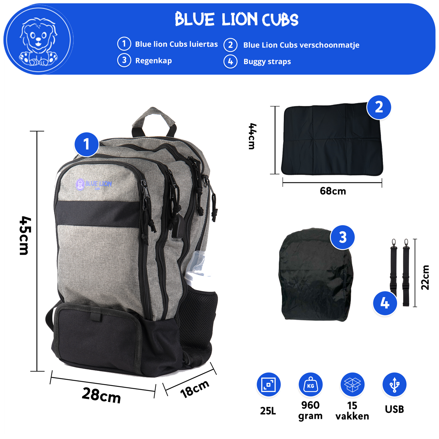 Luiertas - Blue Lion Lifestyle