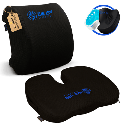 Orthopedisch zitkussen met ergonomische rugsteun - Set + Gel