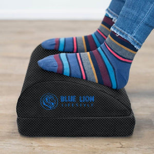 Blue Lion verstelbare voetensteun zwart anti-slip