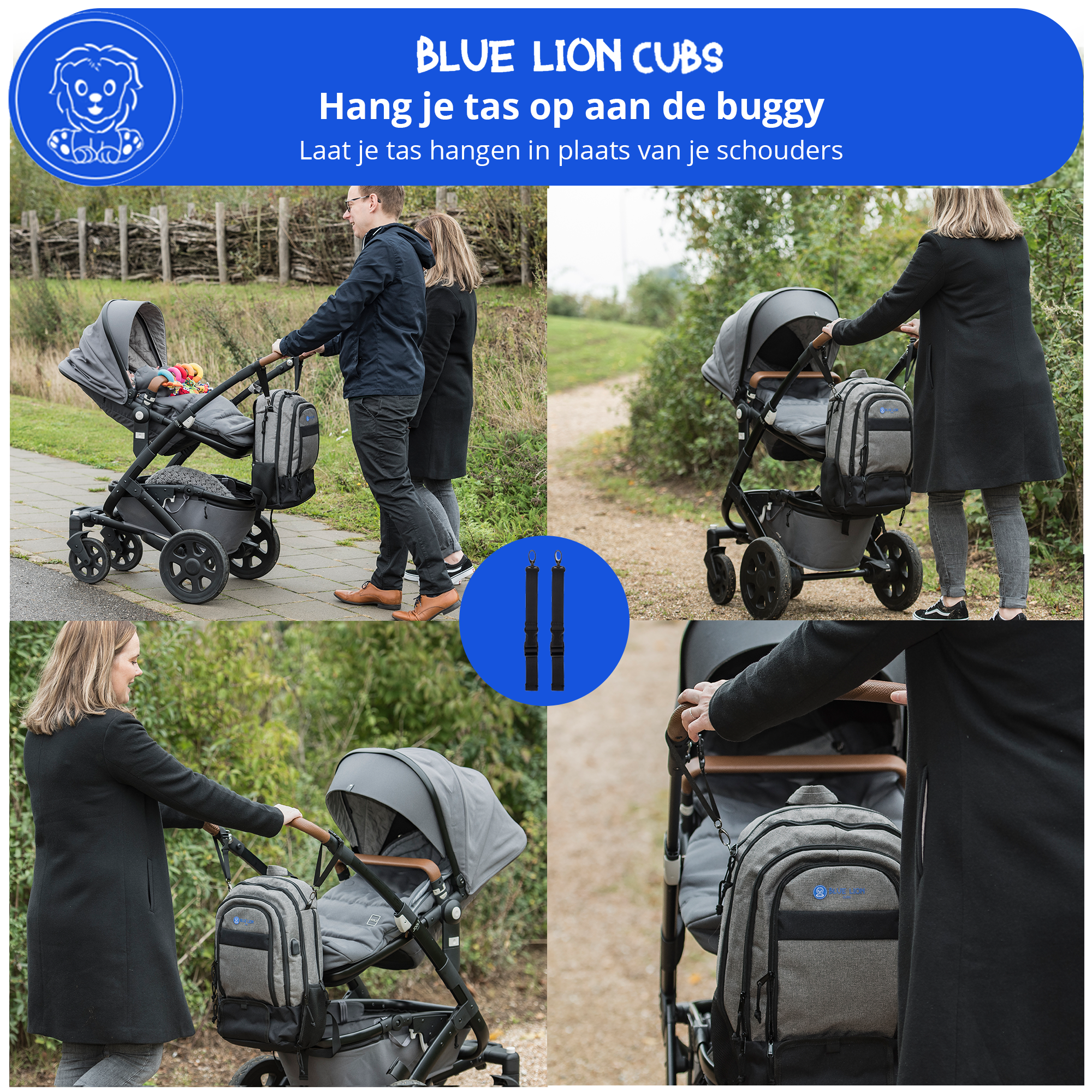 Blue Lion Cubs luiertas met ophanghaken