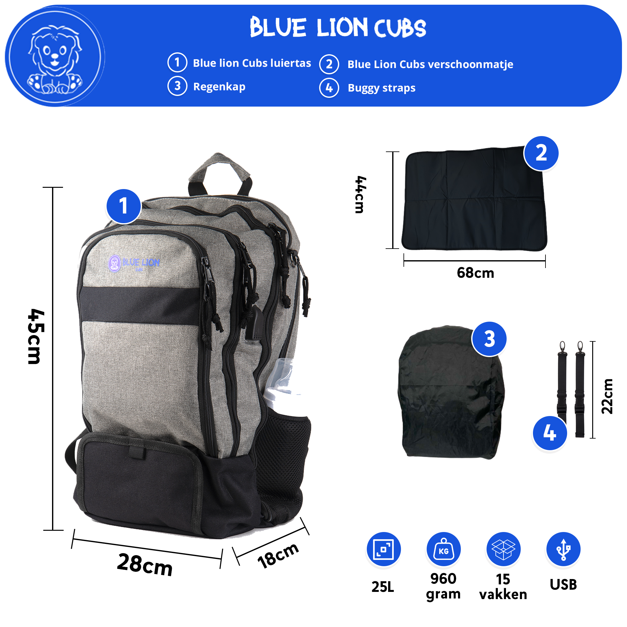 Luiertas - Blue Lion Lifestyle