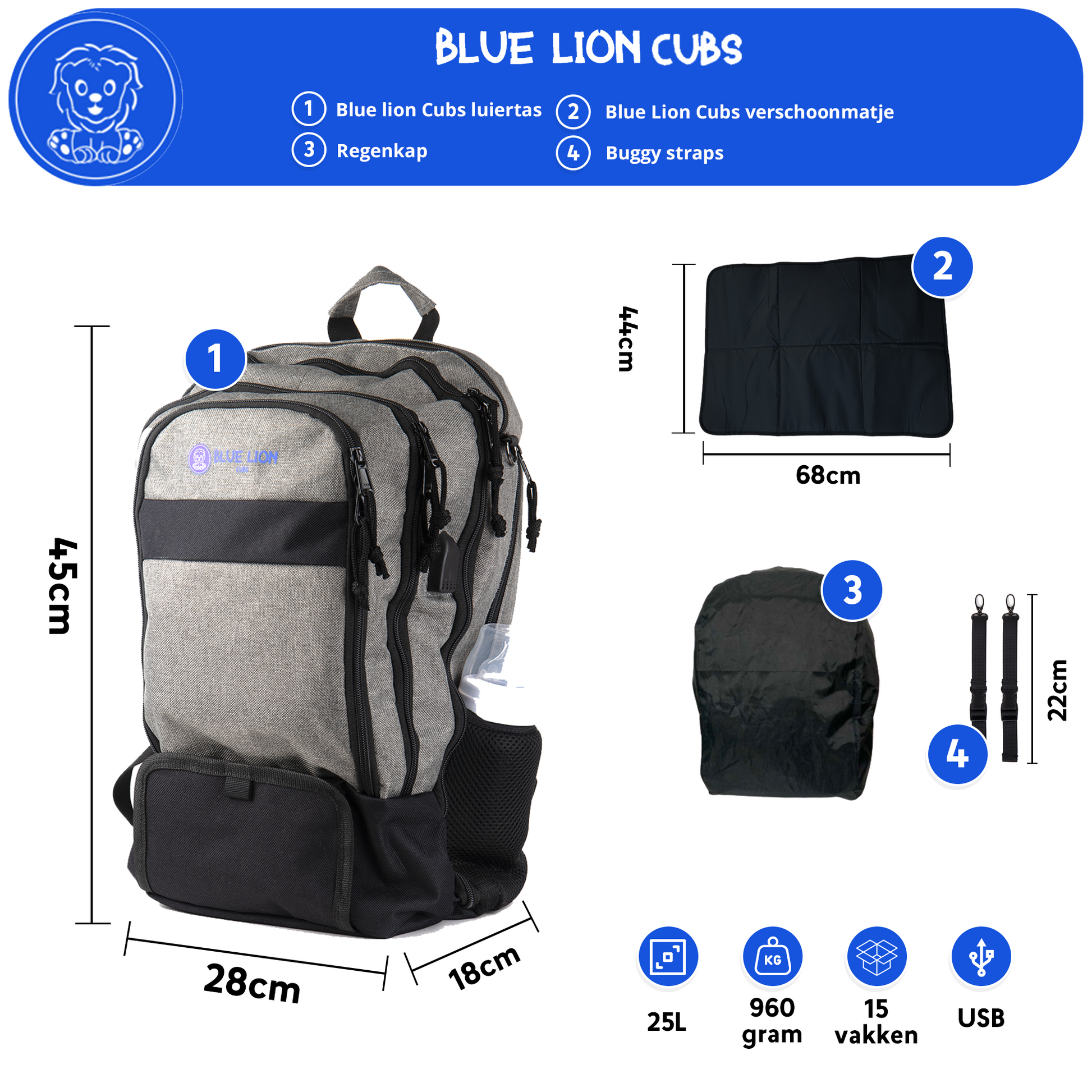 Luiertas - Blue Lion Lifestyle
